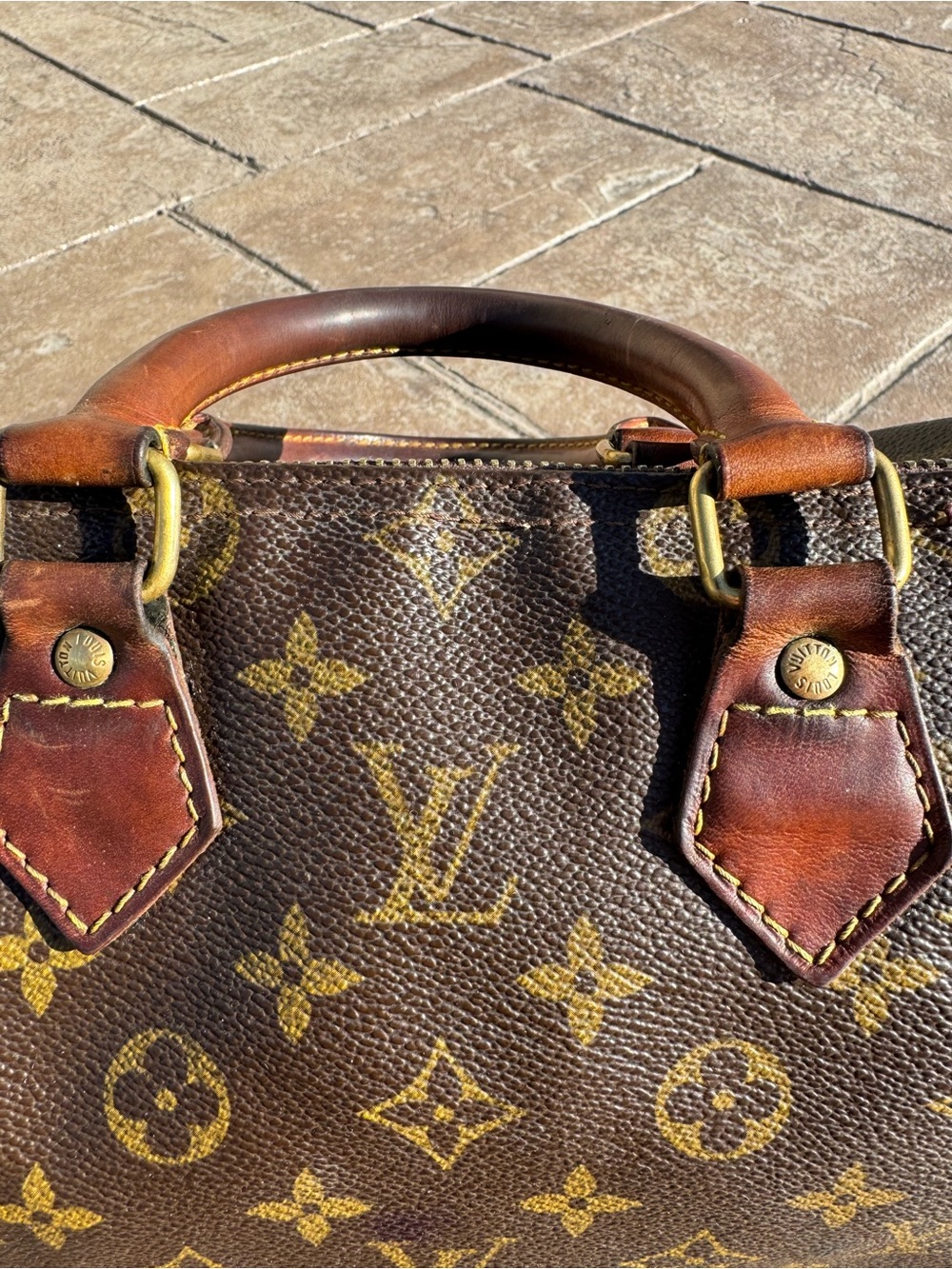 Louis Vuitton Monogram Canvas Satchel in Brown and Gold - Picture 4 of 4